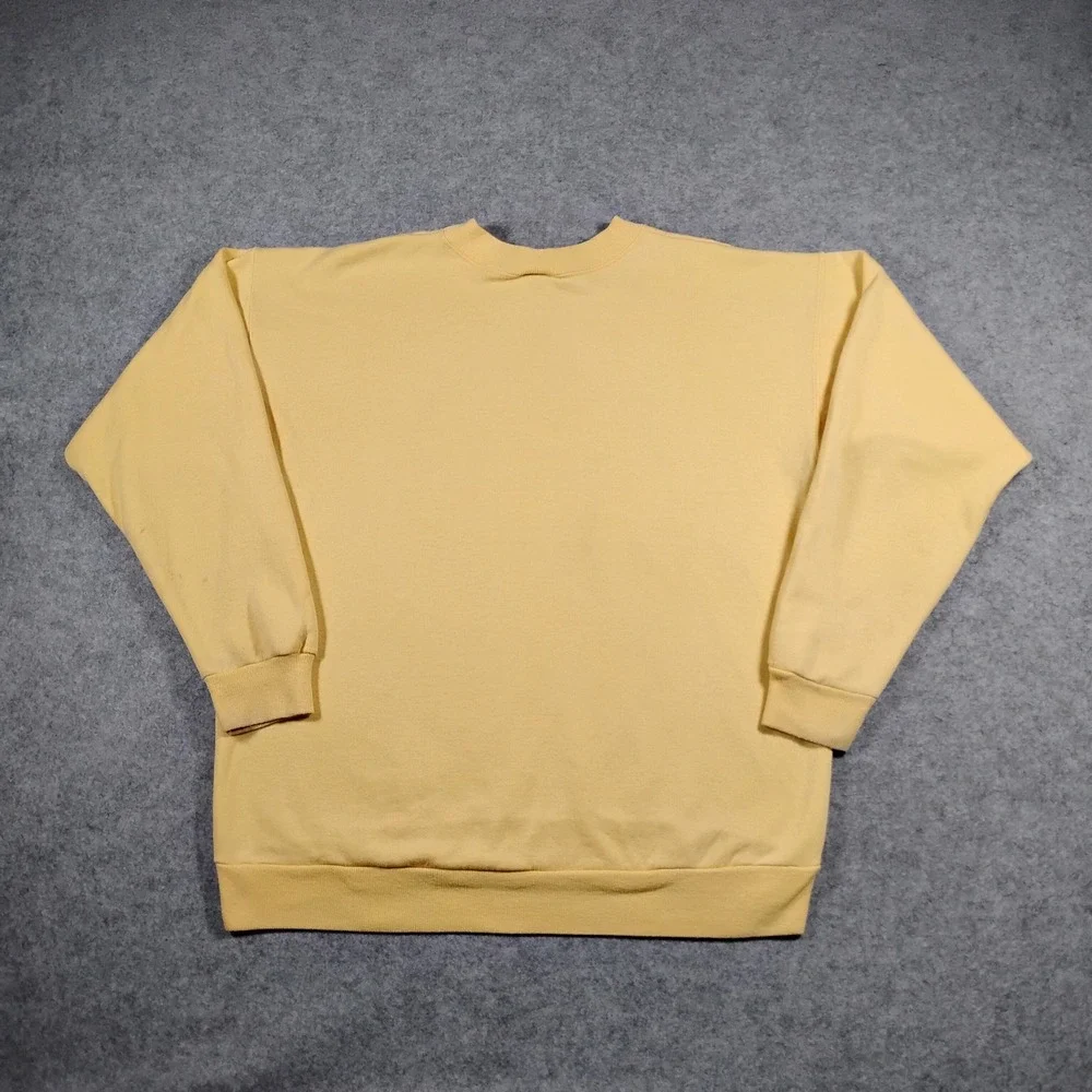 Vintage Hanes Nevada County Libraries Sweatshirt Unisex M Yellow Crewneck 90s